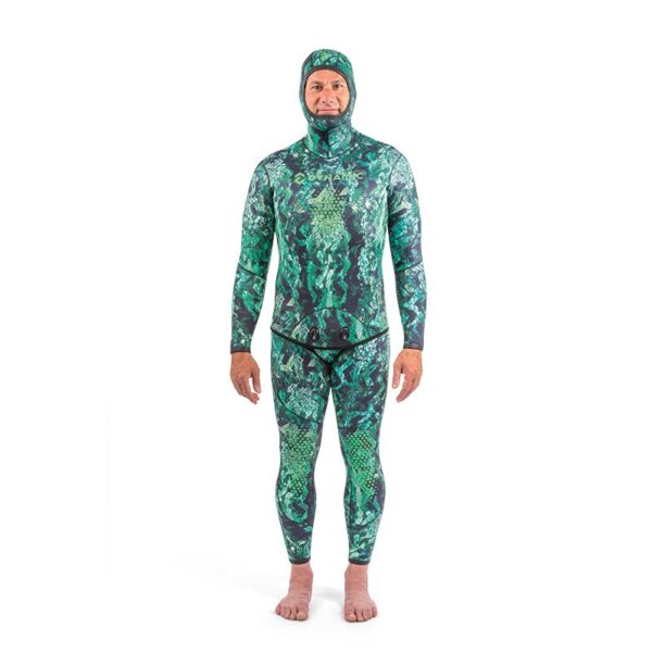 DynamicNord Sfs-3 Free Dive Suit 3Mm Hooded Jacket + Pant Camo/Green